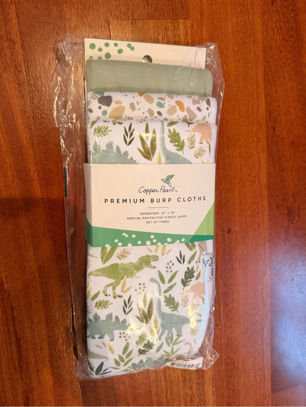 NWT Copper Pearl Premium Baby Burp Cloths 3-Pack Large Cotton Burp Cloth - Rex
